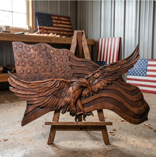 "Hands Of Freedom"  - Handcarved Wooden Art